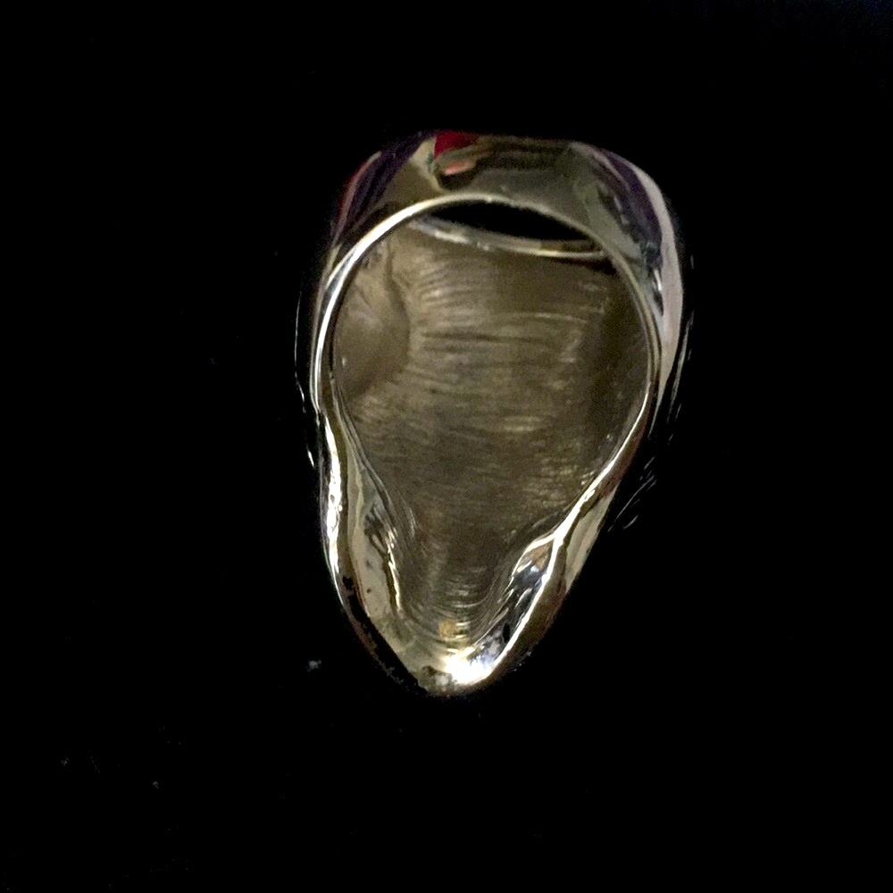 Silver Skull Ring, Crystal Eyes Heavy,Well Crafted - Picture 7 of 8